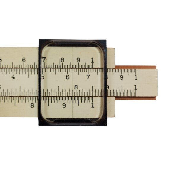 Vintage K & E Wood Slide Rule Keuffel & Esser Co 4058W w/ Original Vinyl Case - Picture 5 of 9